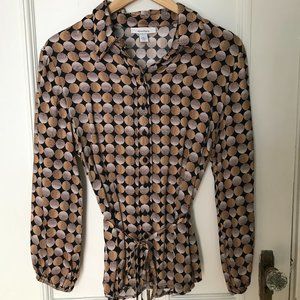 Polka Dot Button-Down Blouse